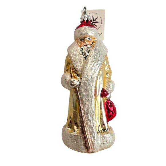 Radko Christmas Russain Santa White Ornament Rare Pink Staff W Tag - Picture 1 of 15